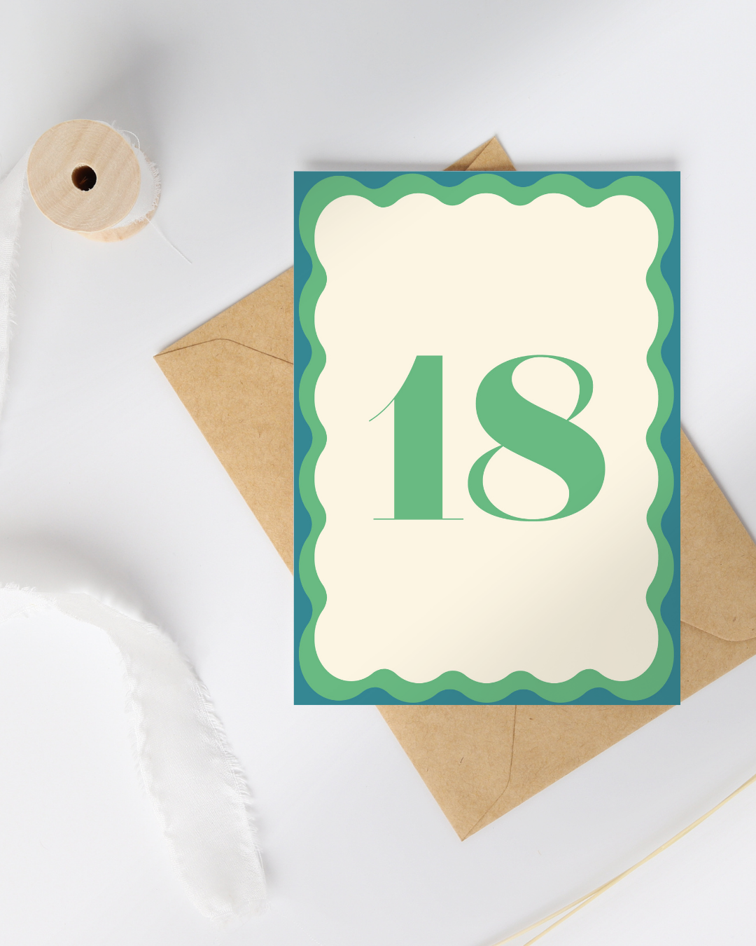 Verjaardagskaart 18 jaar (groen)
