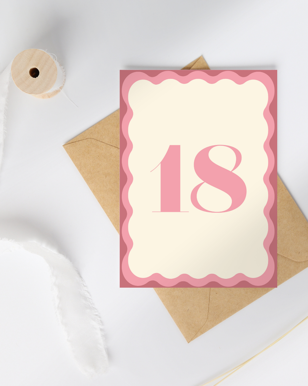 Verjaardagskaart 18 jaar (roze)