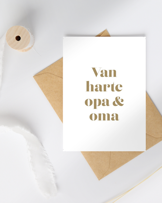 Wenskaart Van harte opa&oma