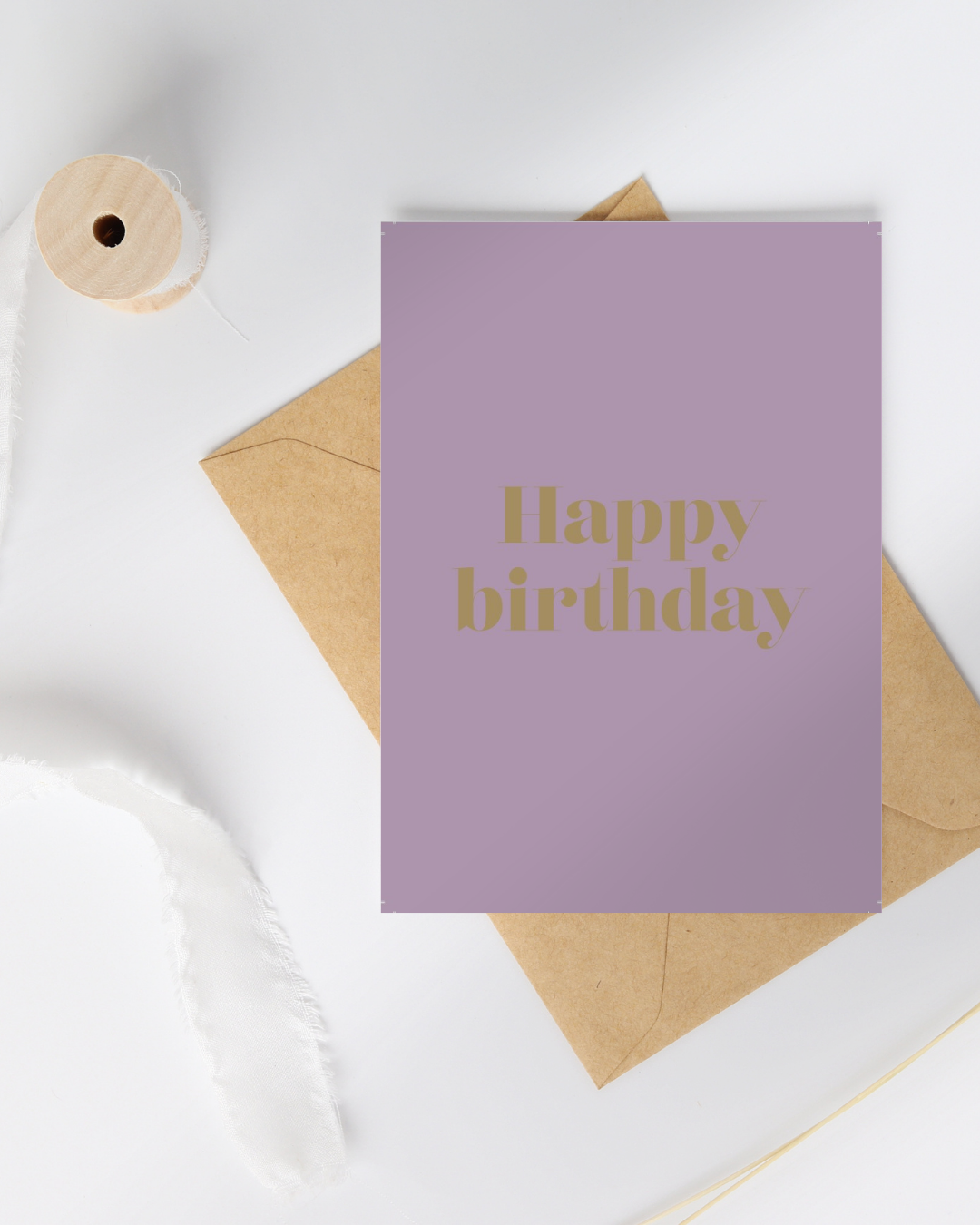 Verjaardagskaart Happy birthday lila