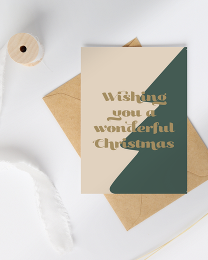 Kerstkaart Wishing you a wonderful Christmas