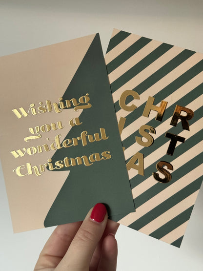 Kerstkaart Wishing you a wonderful Christmas